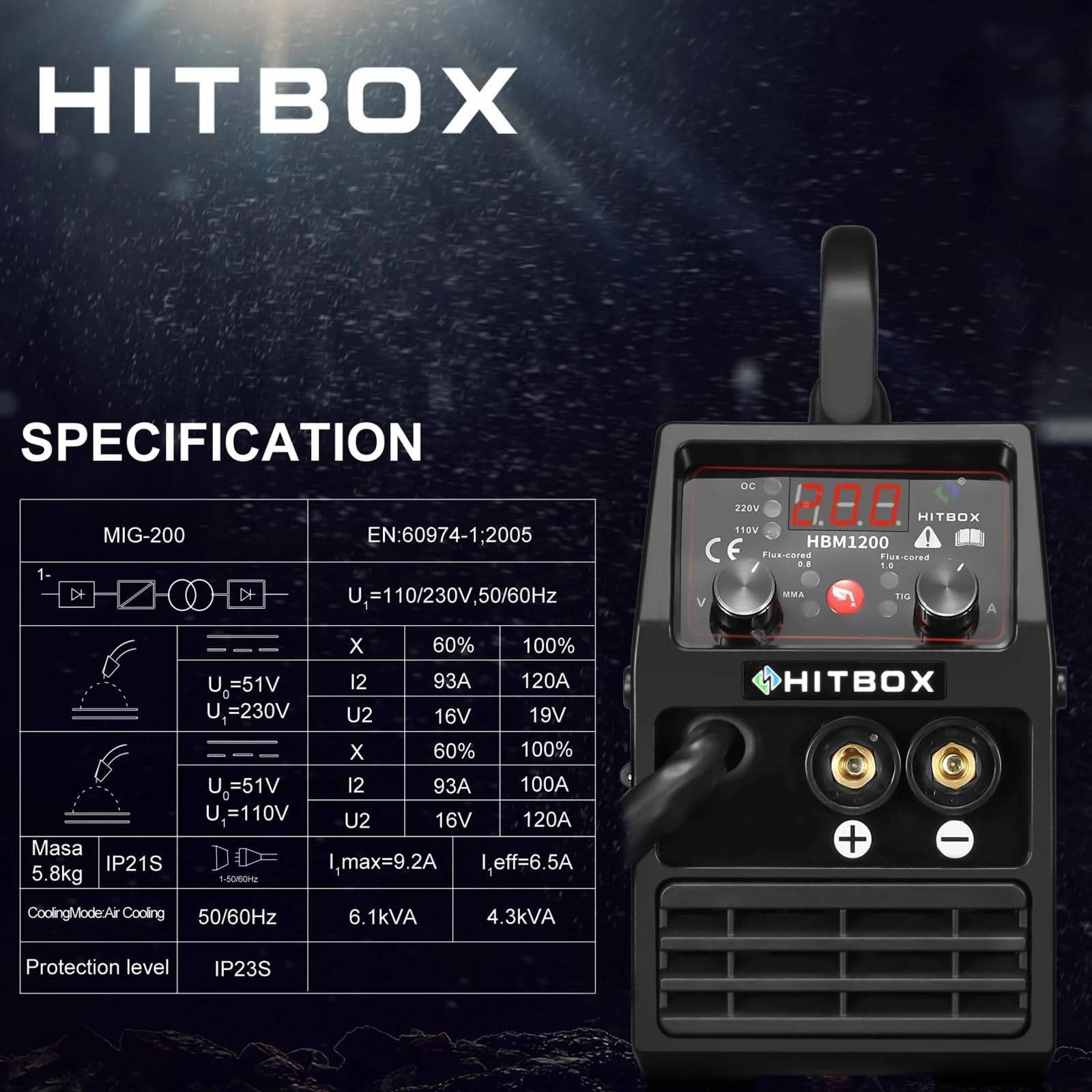 HITBOX 3v1 HBM1200 110V/220V Poloautomatický zvárací stroj Lift Tig ...
